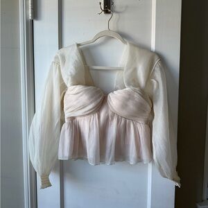 Revolve House of Harlow Burna Blouse Cream